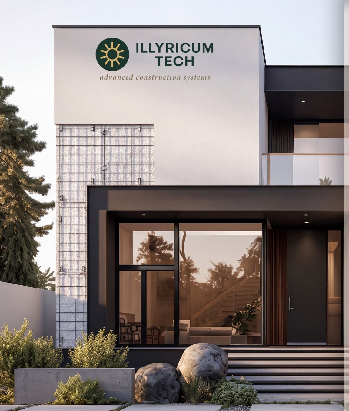 Illyricum Tech panel system applied to a modern house facade